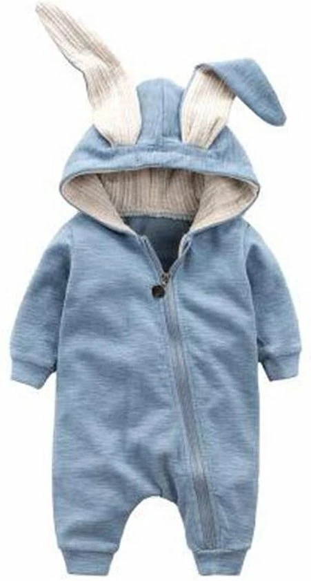 Merkloos Konijn Onesie Romper Baby (Blauw) 13-15 Maanden 3 Merkloos Konijn Onesie Romper Baby (Blauw) 13-15 Maanden