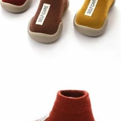 Merkloos Perzique Unisex Baby Schoen, Zachte Rubber Zool - Anti Slip Babyschoen- Geel -JACK & JONES JUNIOR winkel 474x840 1