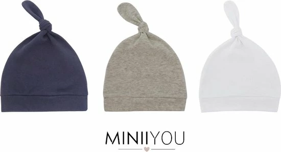 Merkloos MINIIYOU - 3 Pack - Newborn Babymutsjes Met Knoop - Effen Navy - Pasgeboren Baby Muts 3 Merkloos MINIIYOU - 3 Pack - Newborn Babymutsjes Met Knoop - Effen Navy - Pasgeboren Baby Muts