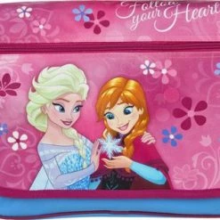 Merkloos Frozen- Tas - Schoudertas – Anna & Elsa - Roze - Blauw - 34cm. - 4-7jr.