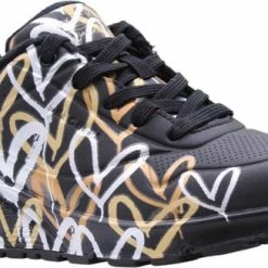 Skechers Uno-Metallic Love Dames Sneakers - Black/Gold - Maat 40