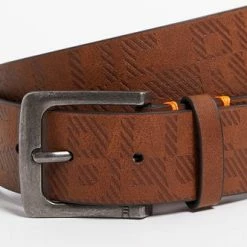 WE Fashion Jongens Riem Met Dessin - Bruin - 65 Cm