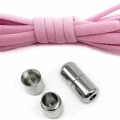 Merkloos Veters - (licht Roze) - Niet Strikken - Elastische Veters - No Tie - Schoenveters - Sportveters - Rond - Schoenveters - Kinderveters