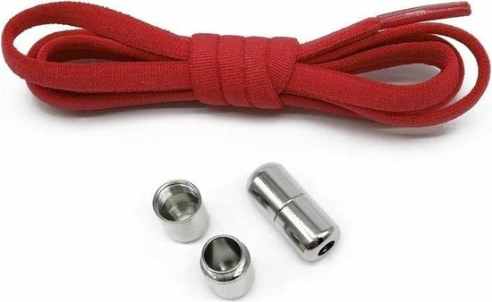 Merkloos Veters - (rood) - Niet Strikken - Elastische Veters - No Tie - Schoenveters - Sportveters - Rond - Schoenveters - Kinderveters 3 Merkloos Veters - (rood) - Niet Strikken - Elastische Veters - No Tie - Schoenveters - Sportveters - Rond - Schoenveters - Kinderveters