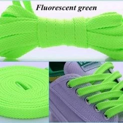 Go Go Gadget Schoenveters | Plat | 100cm | Fluoriserend Groen