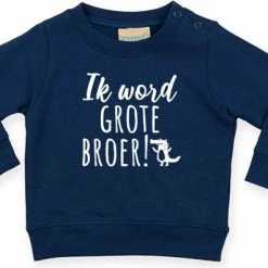 Larkwood Sweater Jongen Donkerblauw - Ik Word Grote Broer - 18-24 MND - 92 CM - Zwangerschapsaankondiging