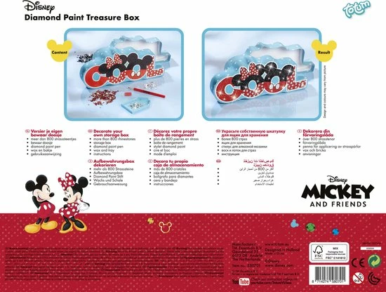 Totum Disney Classics Mickey - Diamond Paint Knutselen - COOL Unisex Sieradendoos, Opbergdoos 30 Cm- Home Deco - Incl. 800 Strass Steentjes - Cadeau Tip Sinterklaas 9 Totum Disney Classics Mickey - Diamond Paint Knutselen - COOL Unisex Sieradendoos, Opbergdoos 30 Cm- Home Deco - Incl. 800 Strass Steentjes - Cadeau Tip Sinterklaas - Afbeelding 7