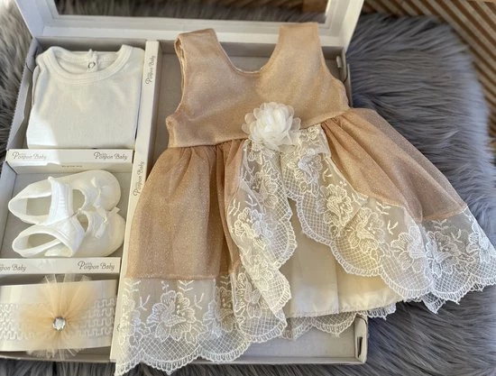 Merkloos Baby Jurk -luxe Feestjurk-doopjurk - Doopkleding -organza Jurk-Frans Borduurwerk-schoentjes- Pasgeboren-new Born-baby Geschenkset- Vintage Jurk Met Tule-lichtbruin Creme Kleur-maat 56/62 5 Merkloos Baby Jurk -luxe Feestjurk-doopjurk - Doopkleding -organza Jurk-Frans Borduurwerk-schoentjes- Pasgeboren-new Born-baby Geschenkset- Vintage Jurk Met Tule-lichtbruin Creme Kleur-maat 56/62 - Afbeelding 3