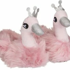 Merkloos Roze Zwaan Pantoffels/sloffen Voor Meisjes - Zwanen Dieren Pantoffels/sloffen Voor Kinderen 31/32