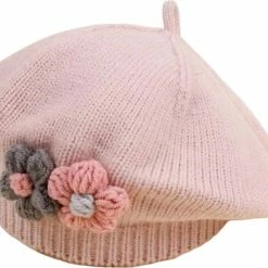 Fabs World Kinder Baret Roze Met Bloemen