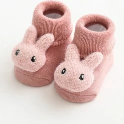 Merkloos 2 Paar - Stevige Antislip Sokken Kinderen - Konijn Roze Strik - 1-2 Jaar -JACK & JONES JUNIOR winkel 550x459