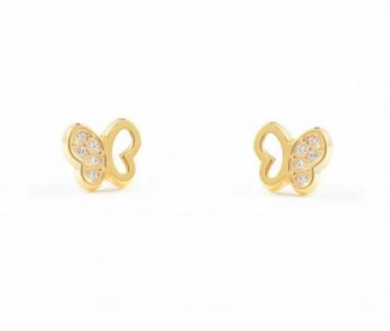 La Rosa Princesa Opengewerkte Vlinder Oorbellen Goud Schroefsluiting 9kt 4 La Rosa Princesa Opengewerkte Vlinder Oorbellen Goud Schroefsluiting 9kt - Afbeelding 2
