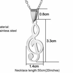 Akyol - Muzieknoot Ketting - Muzieknoot Hanger Aan Ketting - Geluksketting - Make Music – Zilver Treble -JACK & JONES JUNIOR winkel 550x482 1