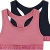 NAME IT KIDS NKFSHORT TOP 2P HEATHER ROSE LUREX NOOS Meisjes Top - Maat 158-164