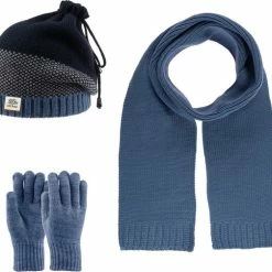 Kitti 3-Delig Winter Set | Muts (Beanie) Met Fleecevoering - Sjaal - Handschoenen | 9-15 Jaar Jongens | K22180-12-04