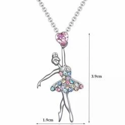 Akyol- Ballerina Ketting-collier- Ketting Met Hanger - Ballet Ketting - Ballet- Ballerina Ketting - Danseres -valentijn Cadeau Voor Haar -ketting Voor Vriendin Cadeau Voor Haar- – 1 Ketting – Hanger – Zilveren Ketting