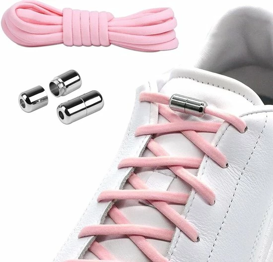 Merkloos Veters - (licht Roze) - Niet Strikken - Elastische Veters - No Tie - Schoenveters - Sportveters - Rond - Schoenveters - Kinderveters 4 Merkloos Veters - (licht Roze) - Niet Strikken - Elastische Veters - No Tie - Schoenveters - Sportveters - Rond - Schoenveters - Kinderveters - Afbeelding 2