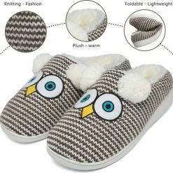 Geweo Home Sloffen - Open Sloffen - Kerstmis - Kerstfeest - Christmas Gift - Uil Antislip Pluche Warme Fleece Pantoffels - Unisex - Bruin - Maat 37/38 -JACK & JONES JUNIOR winkel 550x532 1