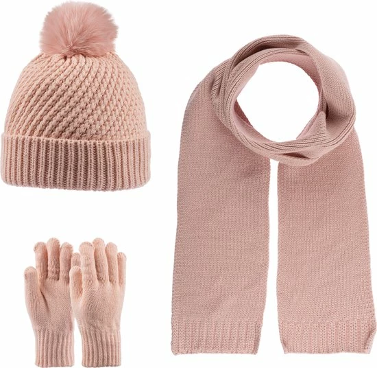 Kitti 3-Delig Winter Set | Muts (Beanie) Met Fleecevoering - Sjaal - Handschoenen | 9-15 Jaar Meisjes | K22180-02-04 | Powder Pink 3 Kitti 3-Delig Winter Set | Muts (Beanie) Met Fleecevoering - Sjaal - Handschoenen | 9-15 Jaar Meisjes | K22180-02-04 | Powder Pink