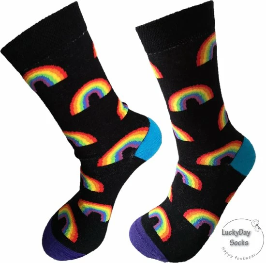 Merkloos Verjaardag Cadeautje Voor Hem En Haar - Regenboog Black Sokken - Valentijnsdag Cadeau - Sokken - Leuke Sokken - Vrolijke Sokken - Luckyday Socks - Sokken Met Tekst - Aparte Sokken - Socks Waar Je Happy Van Wordt - Maat 42-47 4 Merkloos Verjaardag Cadeautje Voor Hem En Haar - Regenboog Black Sokken - Valentijnsdag Cadeau - Sokken - Leuke Sokken - Vrolijke Sokken - Luckyday Socks - Sokken Met Tekst - Aparte Sokken - Socks Waar Je Happy Van Wordt - Maat 42-47 - Afbeelding 2