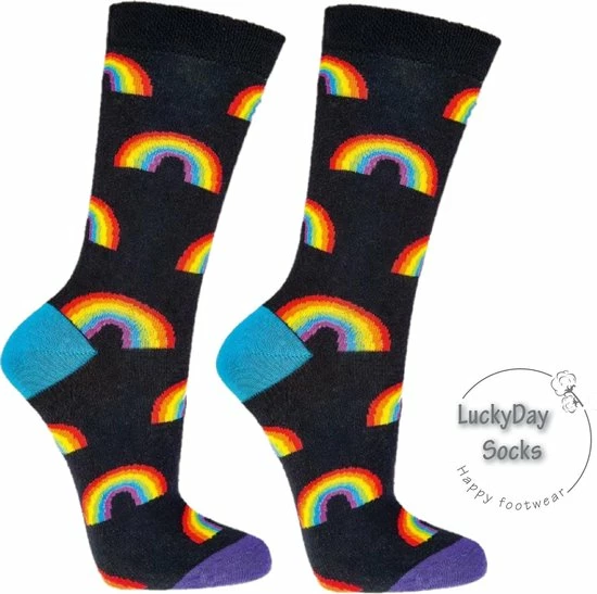 Merkloos Verjaardag Cadeautje Voor Hem En Haar - Regenboog Black Sokken - Valentijnsdag Cadeau - Sokken - Leuke Sokken - Vrolijke Sokken - Luckyday Socks - Sokken Met Tekst - Aparte Sokken - Socks Waar Je Happy Van Wordt - Maat 42-47 3 Merkloos Verjaardag Cadeautje Voor Hem En Haar - Regenboog Black Sokken - Valentijnsdag Cadeau - Sokken - Leuke Sokken - Vrolijke Sokken - Luckyday Socks - Sokken Met Tekst - Aparte Sokken - Socks Waar Je Happy Van Wordt - Maat 42-47