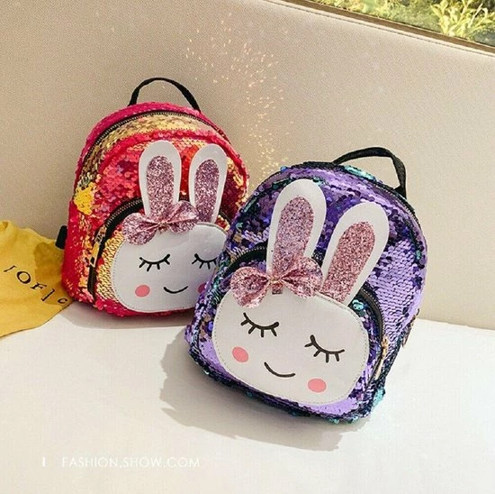 Novalino Meisjes Rugtas - Schooltas - Meisjes Rugzak - Paars - 32X22 CM - School - Rugzak - Glitter - Konijntje - Pailletten - 3-8 Jaar - Tas - CADEAU TIP! 6 Novalino Meisjes Rugtas - Schooltas - Meisjes Rugzak - Paars - 32X22 CM - School - Rugzak - Glitter - Konijntje - Pailletten - 3-8 Jaar - Tas - CADEAU TIP! - Afbeelding 4