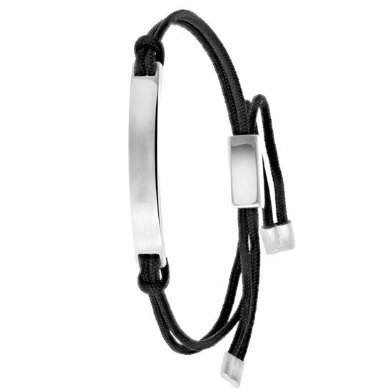 Lucardi - Jongens - Armband Met Hanger Met Plating - Staaf - Cadeau - Staal - Zilverkleurig 3 Lucardi - Jongens - Armband Met Hanger Met Plating - Staaf - Cadeau - Staal - Zilverkleurig