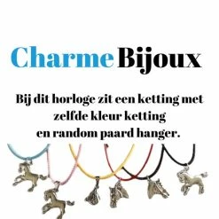 Horloge-Paard-Licht Roze-Leer-Met Paard Ketting-Extra Batterij-Charme Bijoux -JACK & JONES JUNIOR winkel 550x550 231