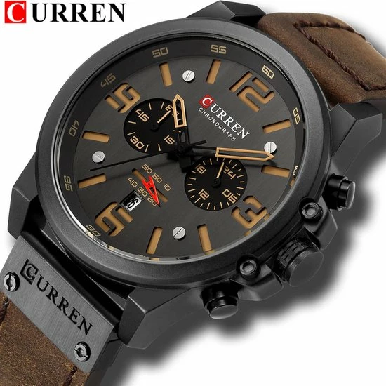 Horloges Voor Mannen Heren Horloge Curren Herenhorloge Watch - Jongens Horloges Bruin Zwart 3 Horloges Voor Mannen Heren Horloge Curren Herenhorloge Watch - Jongens Horloges Bruin Zwart