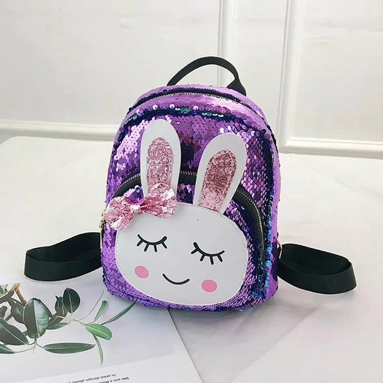 Novalino Meisjes Rugtas - Schooltas - Meisjes Rugzak - Paars - 32X22 CM - School - Rugzak - Glitter - Konijntje - Pailletten - 3-8 Jaar - Tas - CADEAU TIP! 4 Novalino Meisjes Rugtas - Schooltas - Meisjes Rugzak - Paars - 32X22 CM - School - Rugzak - Glitter - Konijntje - Pailletten - 3-8 Jaar - Tas - CADEAU TIP! - Afbeelding 2