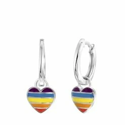 Zilveren Oorringen Met Hanger Hart Regenboog K3