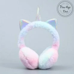 New Age Devi - Eenhoorn Oorwarmers - Meisjes - Licht Blauw - Pluche