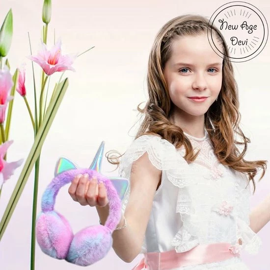 New Age Devi - Eenhoorn Oorwarmers - Meisjes - Licht Blauw - Pluche 6 New Age Devi - Eenhoorn Oorwarmers - Meisjes - Licht Blauw - Pluche - Afbeelding 4