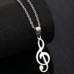 Akyol - Muzieknoot Ketting - Muzieknoot Hanger Aan Ketting - Geluksketting - Make Music – Zilver Treble -JACK & JONES JUNIOR winkel 550x556