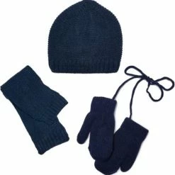 Lajetti - Wanten Sjaal En Muts 1-2 Jaar Blauw - 3 Delige Winter Set Baby