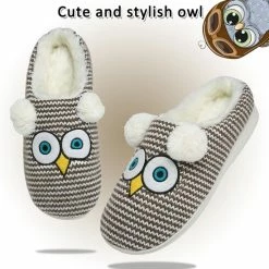 Geweo Home Sloffen - Open Sloffen - Kerstmis - Kerstfeest - Christmas Gift - Uil Antislip Pluche Warme Fleece Pantoffels - Unisex - Bruin - Maat 37/38 -JACK & JONES JUNIOR winkel 550x562 1