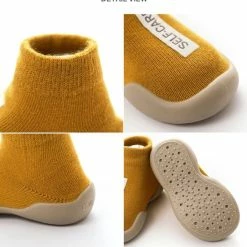 Merkloos Perzique Unisex Baby Schoen, Zachte Rubber Zool - Anti Slip Babyschoen- Geel -JACK & JONES JUNIOR winkel 550x571 2