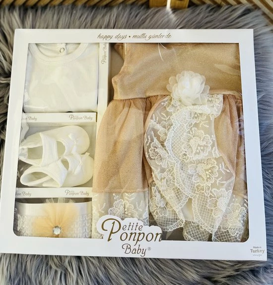 Merkloos Baby Jurk -luxe Feestjurk-doopjurk - Doopkleding -organza Jurk-Frans Borduurwerk-schoentjes- Pasgeboren-new Born-baby Geschenkset- Vintage Jurk Met Tule-lichtbruin Creme Kleur-maat 56/62 3 Merkloos Baby Jurk -luxe Feestjurk-doopjurk - Doopkleding -organza Jurk-Frans Borduurwerk-schoentjes- Pasgeboren-new Born-baby Geschenkset- Vintage Jurk Met Tule-lichtbruin Creme Kleur-maat 56/62