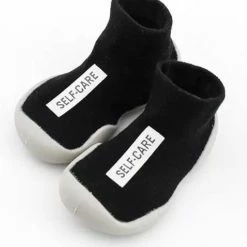 Selfcare Baby Eerste Schoen | Anti Slip Babyschoen | Zachte Rubber Zool | 14.5 Cm - Zwart