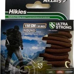 Mr. Lacy Schoenveters Hikies Rond Donker Bruin 150cm Lang En 4mm Dik - Extra Sterk - Rond