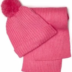 Lajetti - Kinder Sjaal En Muts 2-4 Jaar Roze - 2 Delige Winter Set Kind -JACK & JONES JUNIOR winkel 550x612