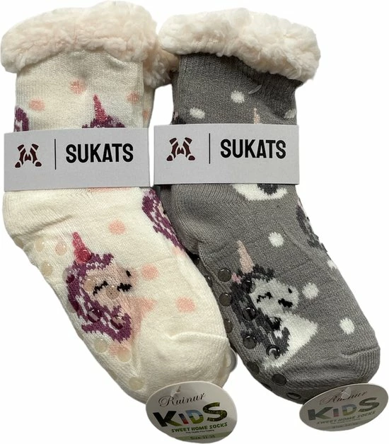 Sukats® Kinder Huissokken - 2 Paar Homesocks - Maat 32-35 - Kids - Huissokken Kinderen - Jongens En Meisjes - Kindersokken 3 Sukats® Kinder Huissokken - 2 Paar Homesocks - Maat 32-35 - Kids - Huissokken Kinderen - Jongens En Meisjes - Kindersokken