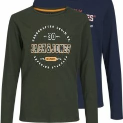 JACK & JONES JUNIOR JACK&JONES JUNIOR JJSTAMP TEE LS CREW NECK 2PK MP JNR Jongens T-shirt - Maat 152