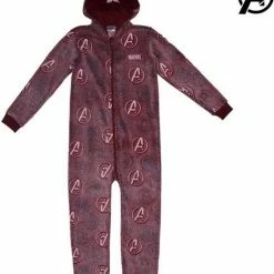 Marvel Avengers Onesie Rood Kinderen Maat 12 Jaar / 152 - Glow In The Dark