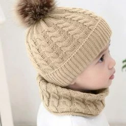 Little Koekies - Baby Wintermuts & Colsjaal Beige 0-1 Jaar - Newborn Wintermuts - Baby Beanie