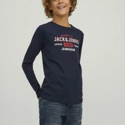 JACK & JONES JUNIOR JACK&JONES JUNIOR JJSTAMP TEE LS CREW NECK 2PK MP JNR Jongens T-shirt - Maat 152 -JACK & JONES JUNIOR winkel 550x727
