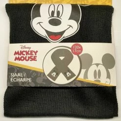 Merkloos Mickey Mouse Kindersjaal - Kind - Handschoenen - Sjaal - Zwart / Wit - Muis - Disney - Sjaal Kind - Sjaal Meisje - Sjaal Jongen - Sjaal Kinderen -