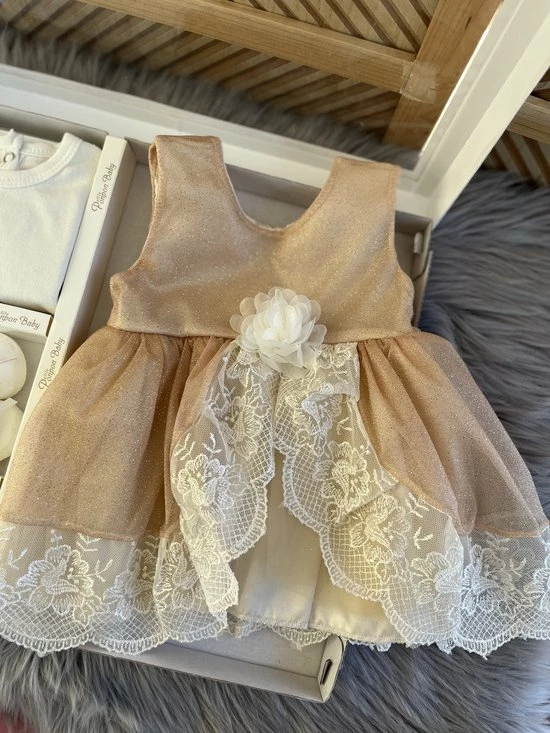 Merkloos Baby Jurk -luxe Feestjurk-doopjurk - Doopkleding -organza Jurk-Frans Borduurwerk-schoentjes- Pasgeboren-new Born-baby Geschenkset- Vintage Jurk Met Tule-lichtbruin Creme Kleur-maat 56/62 6 Merkloos Baby Jurk -luxe Feestjurk-doopjurk - Doopkleding -organza Jurk-Frans Borduurwerk-schoentjes- Pasgeboren-new Born-baby Geschenkset- Vintage Jurk Met Tule-lichtbruin Creme Kleur-maat 56/62 - Afbeelding 4