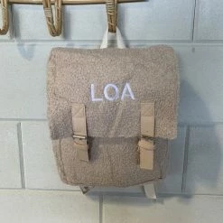 Gepersonaliseerde Adalletti Teddy Rugzak Kids | Creme/beige Rugtas | Rugzak Met Naam | Schooltas Met Naam | Tas | Kinderen | Peuter | Kleuter| Teddy | Creme | Biscuit | Baby En Kind