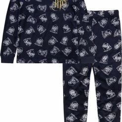 Harry Potter - Velours Pyjama Voor Jongens Met Lange Mouwen, Marineblauw / 134-140